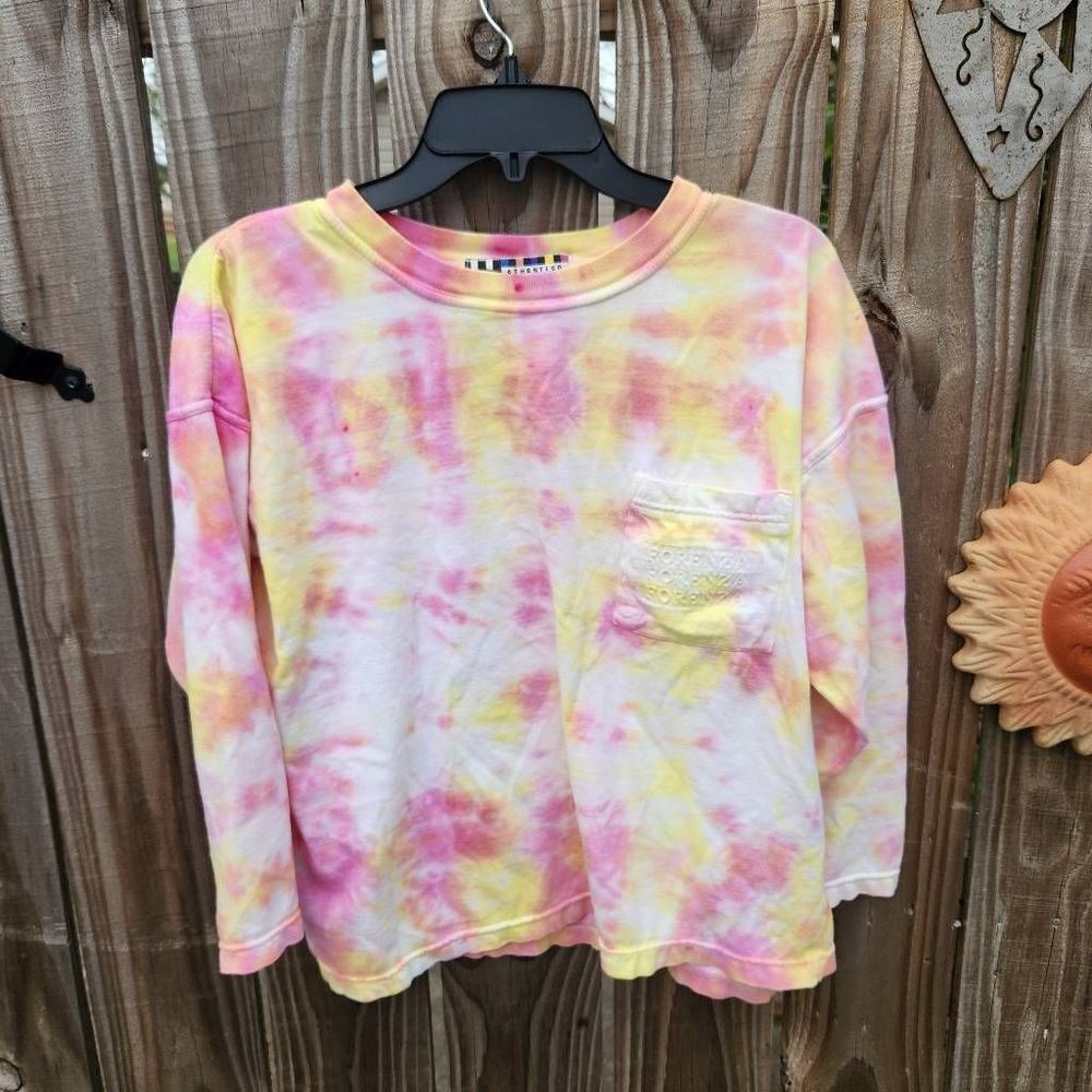 Authentic Forenza Vintage Boxy Oversized Long Sleeve T-Shirt Tie-Dyed Women's Sm